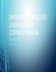 Emerging Technologies leadership and continuity manual.pptx