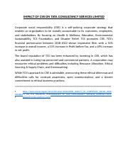 IMPACT OF CORPORATE SOCIAL RESPONSIBILITY ON TATA CONSULTANCY SERVICES LIMITED- Asng 1.docx