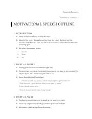 how to write a motivational speech outline