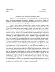 an expository essay on philippine habitats and niches