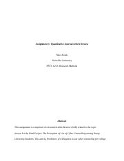 assignment 1 quantitative journal article review