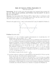 Math 221 Quiz 2 Intermediate Value Theorem