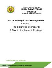 AE23 Chapter 07_The Balanced Scorecard A Tool to Implement Strategy.docx