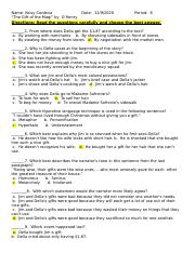 The Gift of the Magi questions and chart.docx