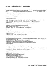 SCI131 2015-2 Test Questions + Answers Chapter 13