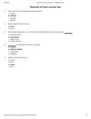 Elements of Poetry Worksheet - Answer Key.pdf - 4/14/2020 Elements of