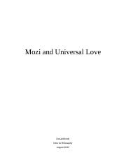 Mozi and Universal Love.docx