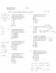 Phys1001 practice exam1A solutions w10.pdf