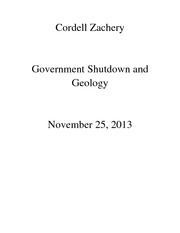 Gov. Shutdown and Geology Paper