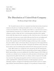 HIS 3860 - The Dissolution of United Fruit Company