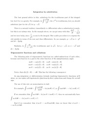 notes Integration by substitution