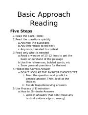 SAT Reading - Basic Approach.docx