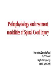 Pathophysiology and treatment modalities of Spinal Cord Injury.pptx
