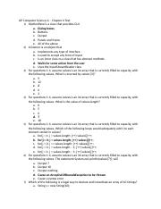 AP Computer Science A – Chapter 6 Test.docx