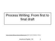 Process Writing From First to Final Draft