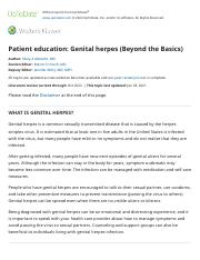 Patient education: Genital herpes (Beyond the Basics) - UpToDate.pdf