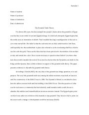 An annotated bibliography on why it is believe that the pyramids of Egypt were not build to be simpl
