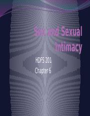 Sex and Sexual Intimacy