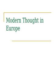 Modern Thought in Europe.ppt