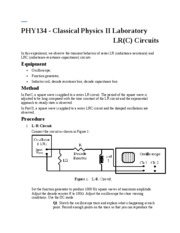 Lab 8 - LR(C) Circuits