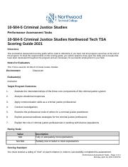 10-504-5 Criminal Justice Studies Northwood Tech TSA Scoring Guide 2021 .docx