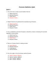 Forensic Ballistics Q&A_quiz 4.docx